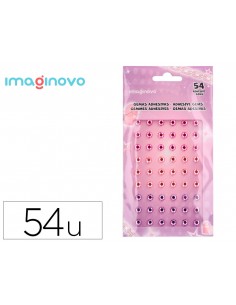 Pegatinas imaginovo gemas rosas y moradas brillantes con relieve para todas superficies 190x105 mm en
