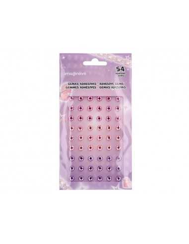 Pegatinas imaginovo gemas rosas y moradas brillantes con relieve para todas superficies 190x105 mm en