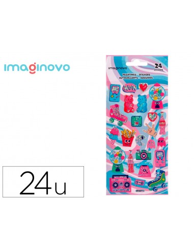 Pegatinas imaginovo diseños surtidos hobbies con brillo 214x100 mm en blister