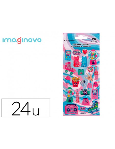 Pegatinas imaginovo diseños surtidos hobbies con brillo 214x100 mm en blister