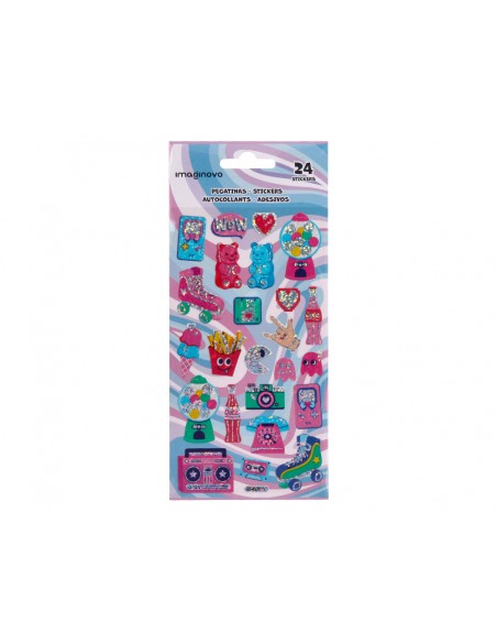 Pegatinas imaginovo diseños surtidos hobbies con brillo 214x100 mm en blister
