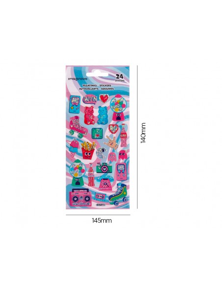Pegatinas imaginovo diseños surtidos hobbies con brillo 214x100 mm en blister