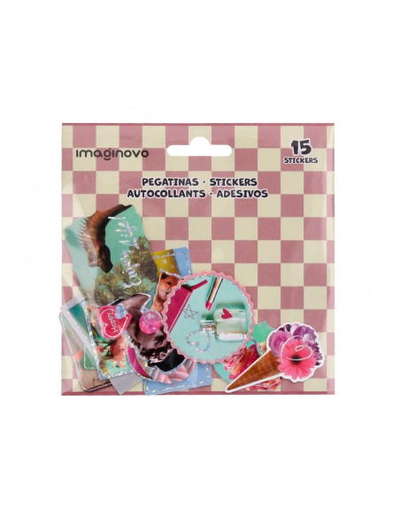 Pegatinas imaginovo good vibes diseños surtidos para ordenador 145x140 mm en blister