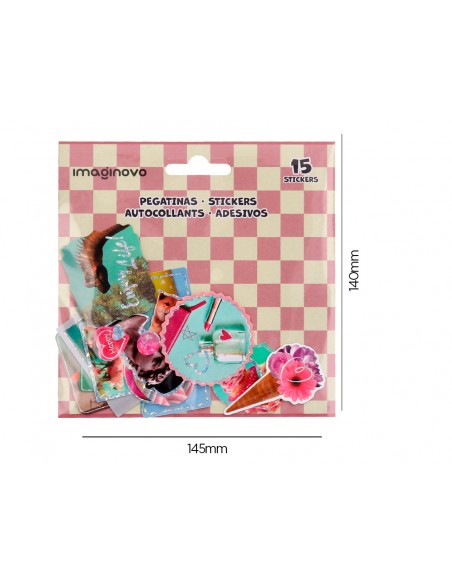 Pegatinas imaginovo good vibes diseños surtidos para ordenador 145x140 mm en blister