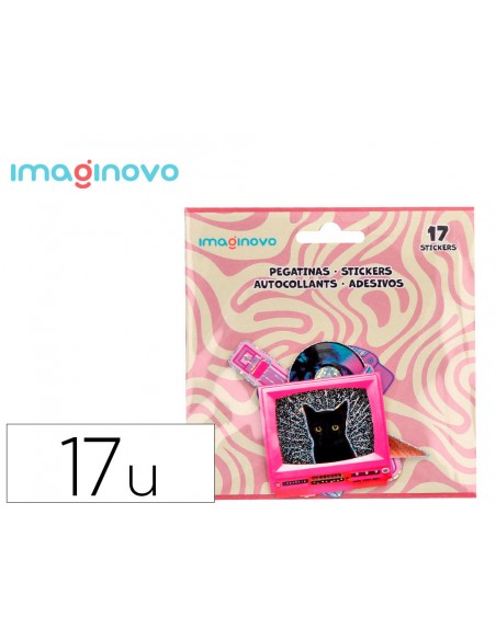 Pegatinas imaginovo retro diseños surtidos para ordenador 145x140 mm en blister