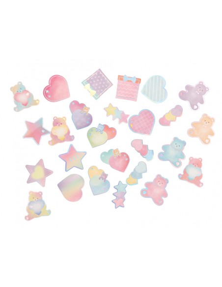 Pegatinas imaginovo notas adhesivas papel forma oso y corazon 110x105 mm en blister