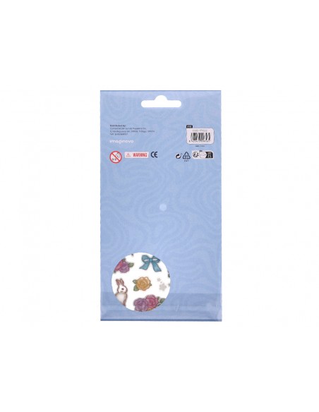 Pegatinas imaginovo flores y conejos de papel 190x104 mm en blister