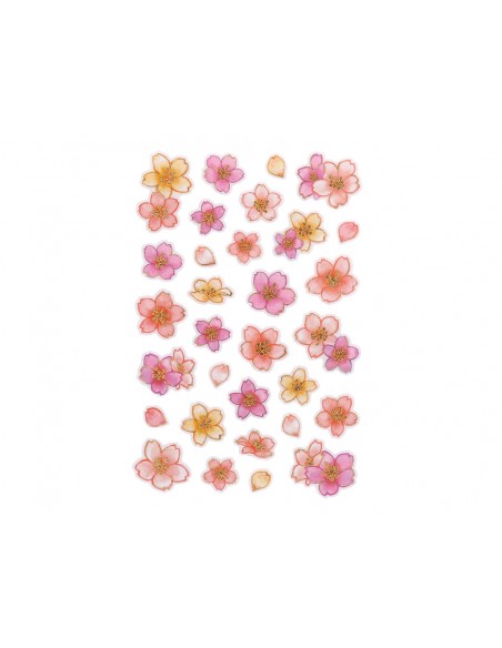 Pegatinas imaginovo flores rosas de papel 190x104 mm en blister