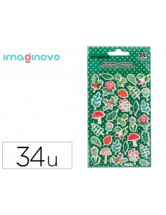 Pegatinas imaginovo flores vintage de papel 190x100 mm en blister