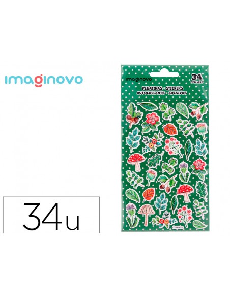 Pegatinas imaginovo flores vintage de papel 190x100 mm en blister