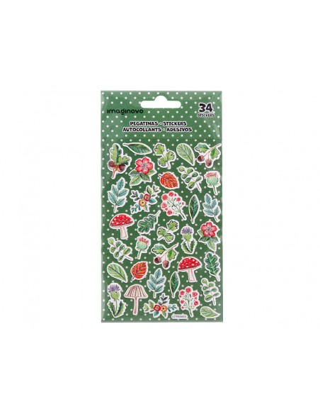 Pegatinas imaginovo flores vintage de papel 190x100 mm en blister