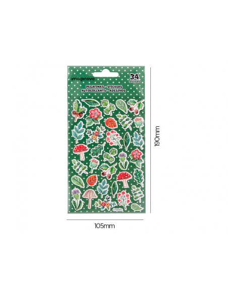 Pegatinas imaginovo flores vintage de papel 190x100 mm en blister
