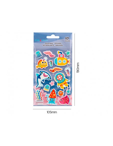 Pegatinas imaginovo luminosas submarino con relieve 190x105 mm en blister