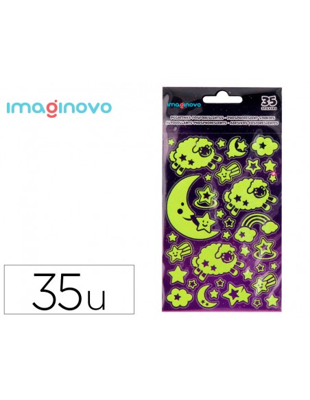 Pegatinas imaginovo luminosas luna con relieve 250x145 mm en blister