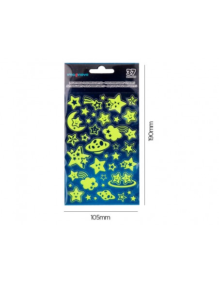 Pegatinas imaginovo luminosas estrellas con relieve 190x105 mm en blister