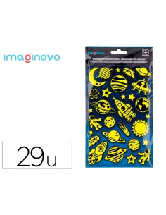 Pegatinas imaginovo luminosas planetas con relieve 190x105 mm en blister