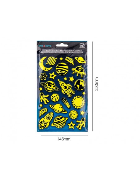 Pegatinas imaginovo luminosas planetas con relieve 190x105 mm en blister