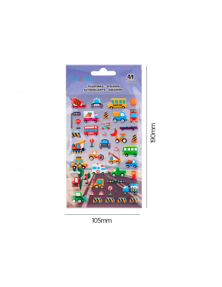 Pegatinas imaginovo kids coches con relieve 190x105 mm en blister