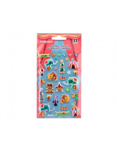 Pegatinas imaginovo kids circo goma eva 190x105 mm en blister