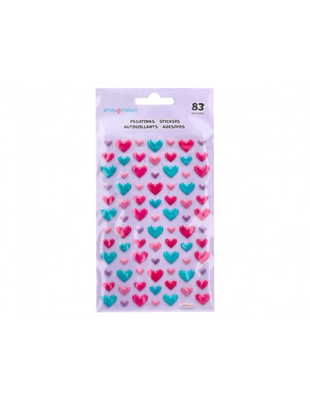 Pegatinas imaginovo corazones magic dreams con relieve 190x105 mm en blister