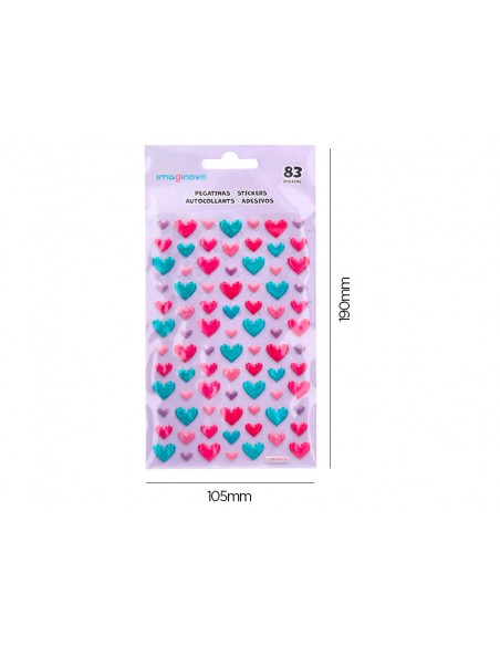 Pegatinas imaginovo corazones magic dreams con relieve 190x105 mm en blister