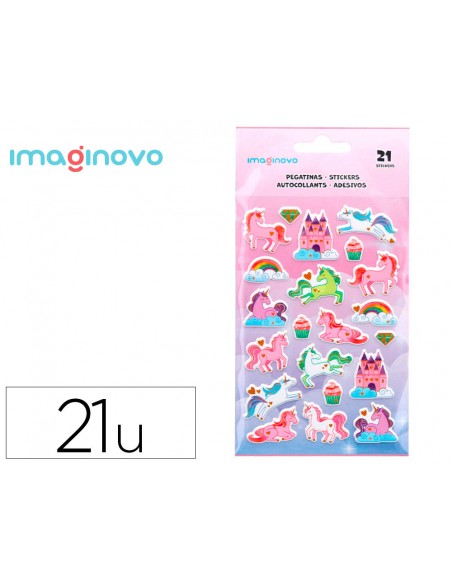 Pegatinas imaginovo unicornios magic dreams con relieve 190x105 mm en blister