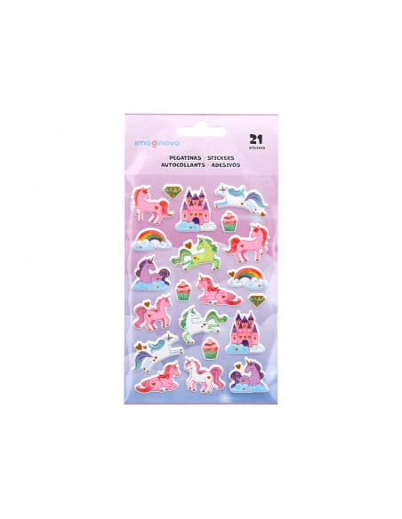 Pegatinas imaginovo unicornios magic dreams con relieve 190x105 mm en blister