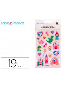 Pegatinas imaginovo princesas magic dreams pvc 190x105 mm en blister