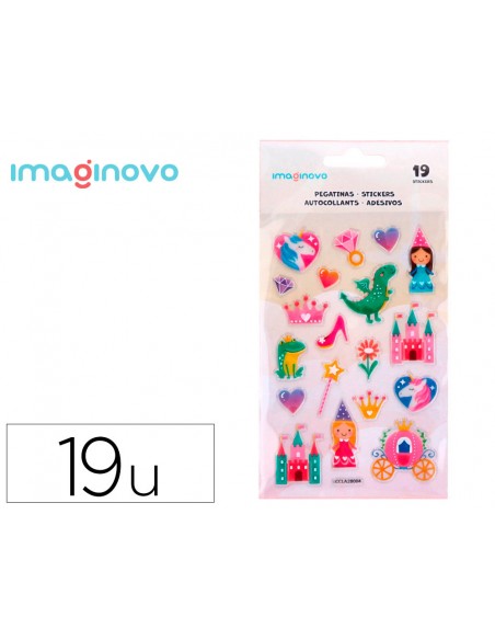 Pegatinas imaginovo princesas magic dreams pvc 190x105 mm en blister