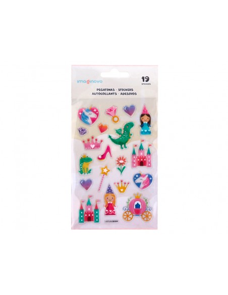 Pegatinas imaginovo princesas magic dreams pvc 190x105 mm en blister