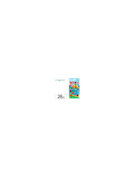 Pegatinas imaginovo cute animales salvajes caras con relieve 190x105 mm en blister