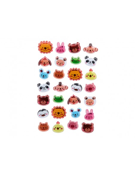 Pegatinas imaginovo cute animales salvajes caras con relieve 190x105 mm en blister