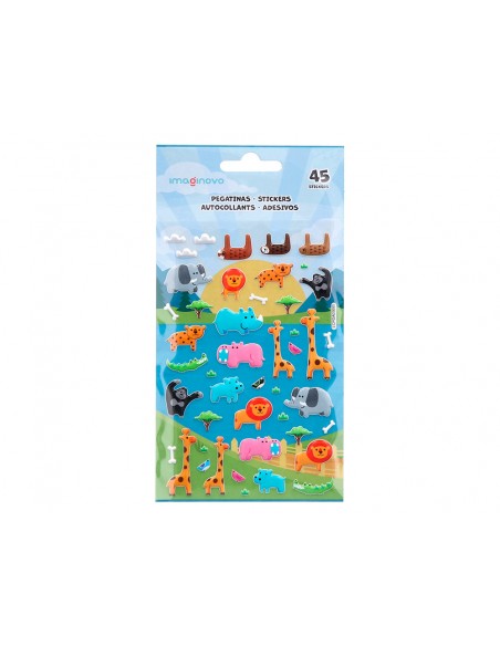 Pegatinas imaginovo cute animales safari con relieve 190x105 mm en blister