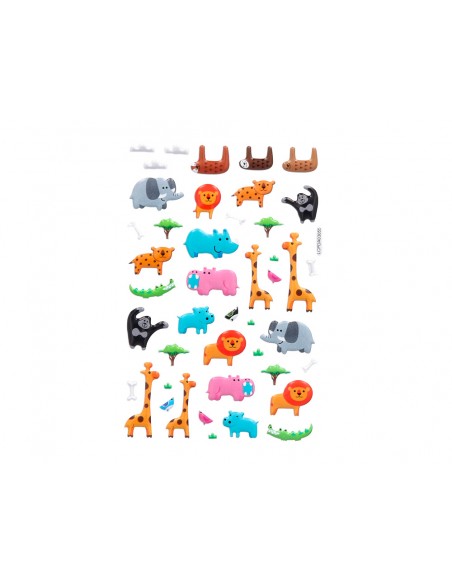 Pegatinas imaginovo cute animales safari con relieve 190x105 mm en blister