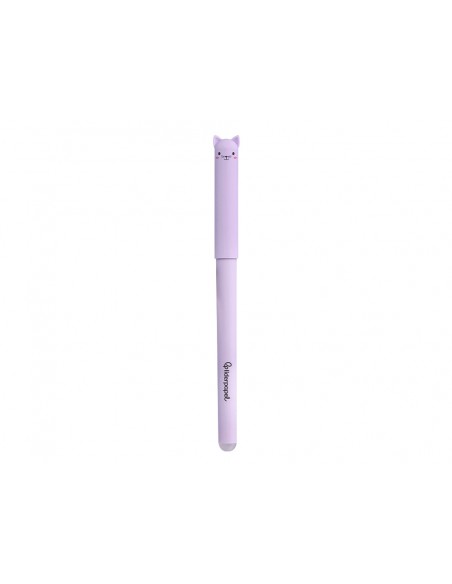 Boligrafo fantasia liderpapel animal town gato tinta azul borrable punta 1 mm