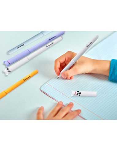 Boligrafo fantasia liderpapel animal town vaca tinta azul borrable punta 1 mm