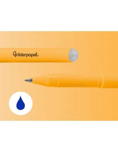Boligrafo fantasia liderpapel animal town mono tinta azul borrable punta 1 mm