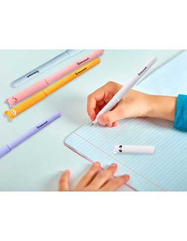 Boligrafo fantasia liderpapel animal town panda tinta azul borrable punta 1 mm