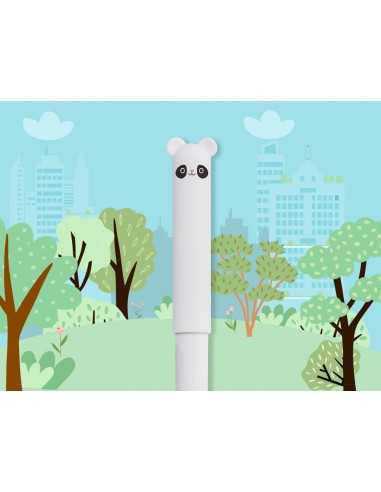 Boligrafo fantasia liderpapel animal town panda tinta azul borrable punta 1 mm