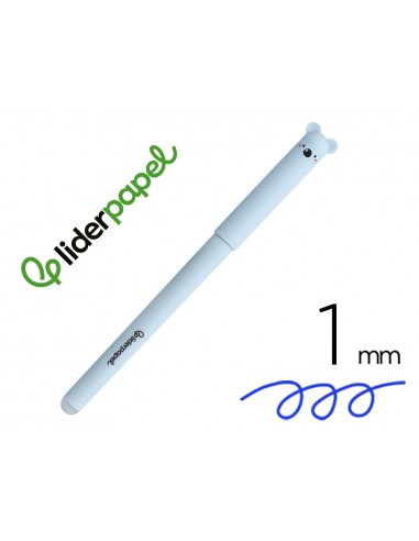 Boligrafo fantasia liderpapel animal town koala tinta azul borrable punta 1 mm