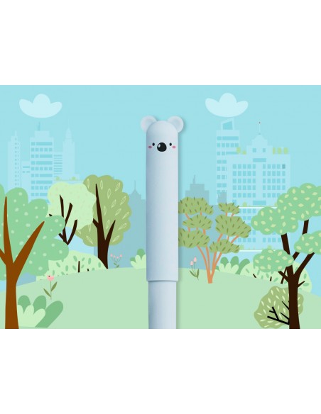 Boligrafo fantasia liderpapel animal town koala tinta azul borrable punta 1 mm