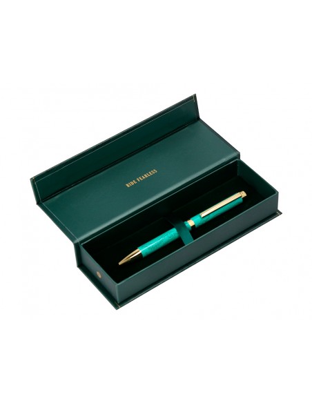 Boligrafo belius wild west aluminio color verde tinta color azul caja de diseño