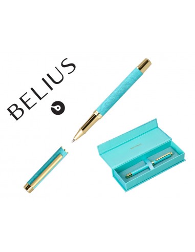Roller belius wild west aluminio color turquesa dorado tinta color negro caja de diseño