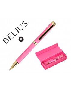 Boligrafo belius wild west aluminio color rosa dorado tinta color azul caja de diseño