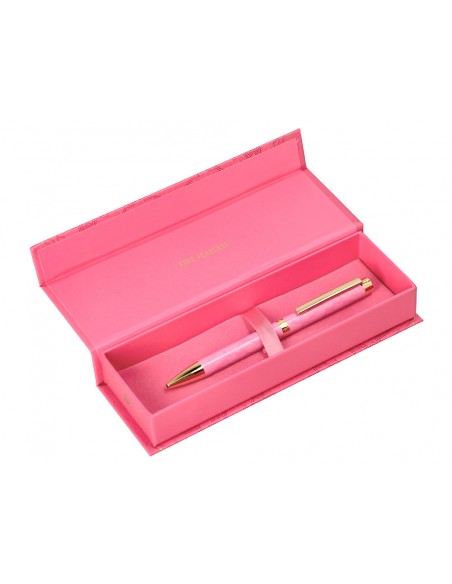 Boligrafo belius wild west aluminio color rosa dorado tinta color azul caja de diseño