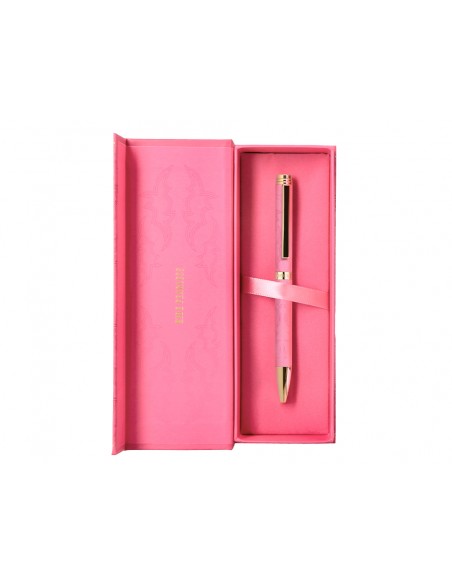 Boligrafo belius wild west aluminio color rosa dorado tinta color azul caja de diseño