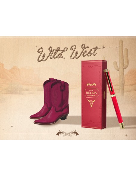 Roller belius wild west aluminio color granate dorado tinta color negro caja de diseño