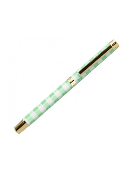 Boligrafo belius picnic aluminio color verde dorado tinta color azul caja de diseño
