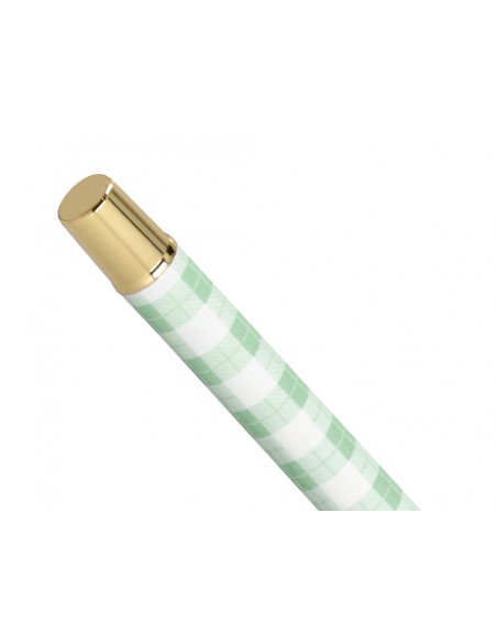 Boligrafo belius picnic aluminio color verde dorado tinta color azul caja de diseño