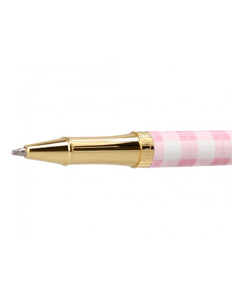 Boligrafo belius picnic aluminio color rosa dorado tinta color azul caja de diseño